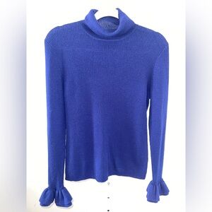 ANTONIO MELANI Women's Cobalt Blue Turtleneck Sweater Size M